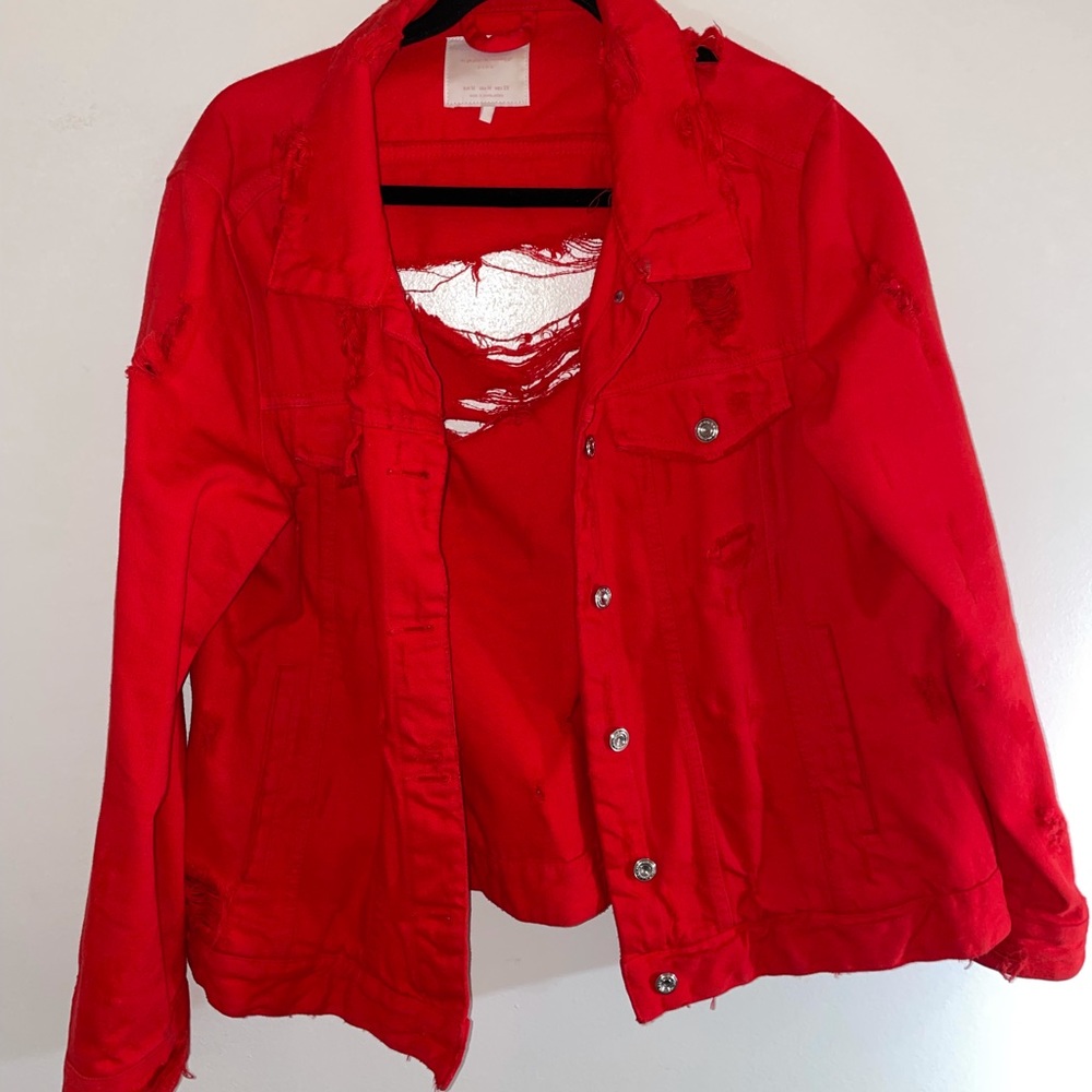 Zara distressed denim jacket